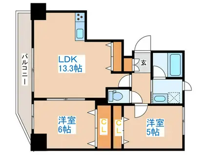 ERMITAGE KOTONI(2LDK/3階)の間取り写真