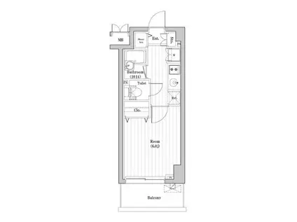 レジデンス横浜天王町(1K/4階)の間取り写真