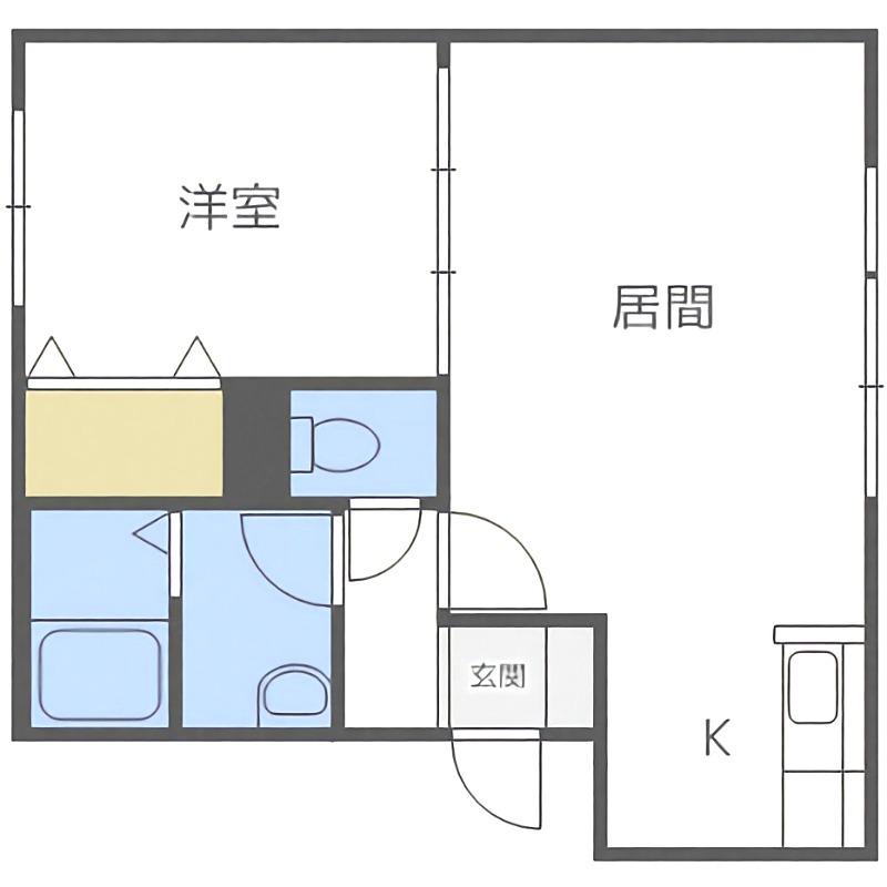 ジュピター白石中央II(1LDK/3階)の間取り写真