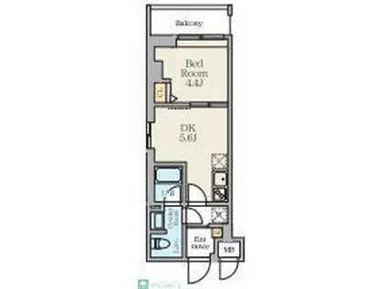 ALIVIS篠崎(1DK/1階)の間取り写真