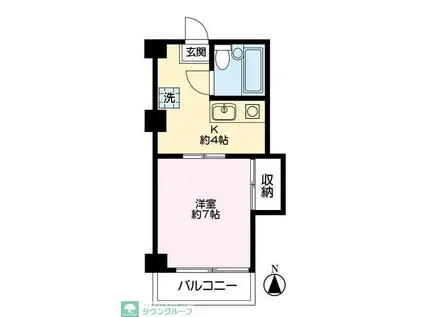 聖光レジデンス(1K/3階)の間取り写真