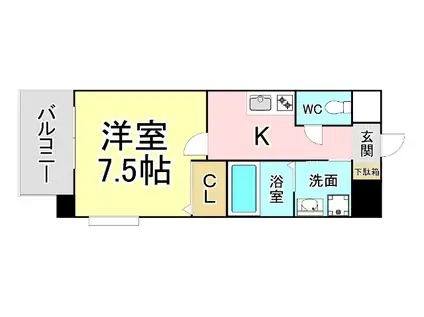 INR.BLD(1K/3階)の間取り写真