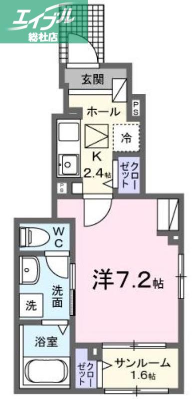 ニューファインシティ(1K/1階)の間取り写真