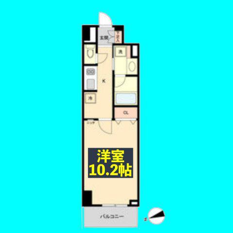 グランルクレ新栄ウエスト(1K/5階)の間取り写真