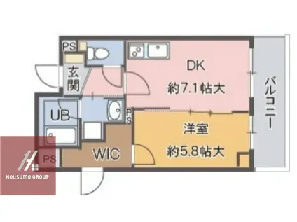 パインヴィレッジ(1DK/4階)の間取り写真