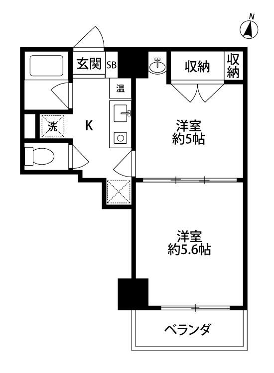 プレステージ新潟(2K/6階)の間取り写真