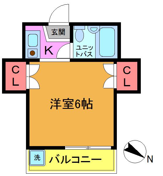 トプロハイム本八幡(1K/2階)の間取り写真