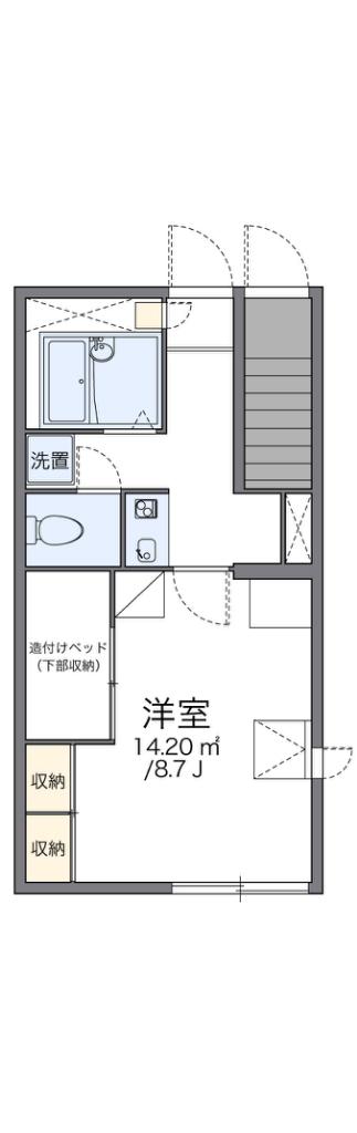 レオパレス藤原台(1K/1階)の間取り写真