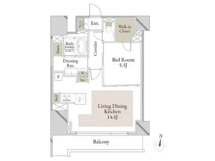 スカイテラス南大塚(1LDK/7階)の間取り写真