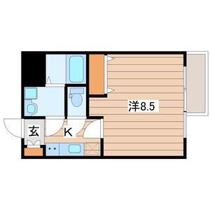 BLESSED LIFE花京院(1K/3階)の間取り写真