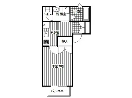 シャトミーG(1K/2階)の間取り写真