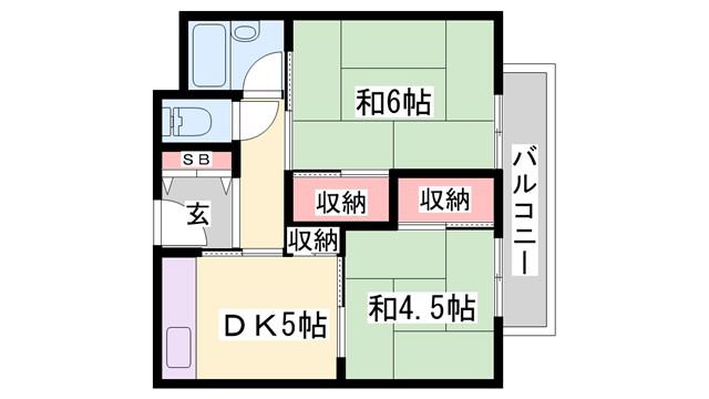 ステージ樽屋町(2DK/1階)の間取り写真