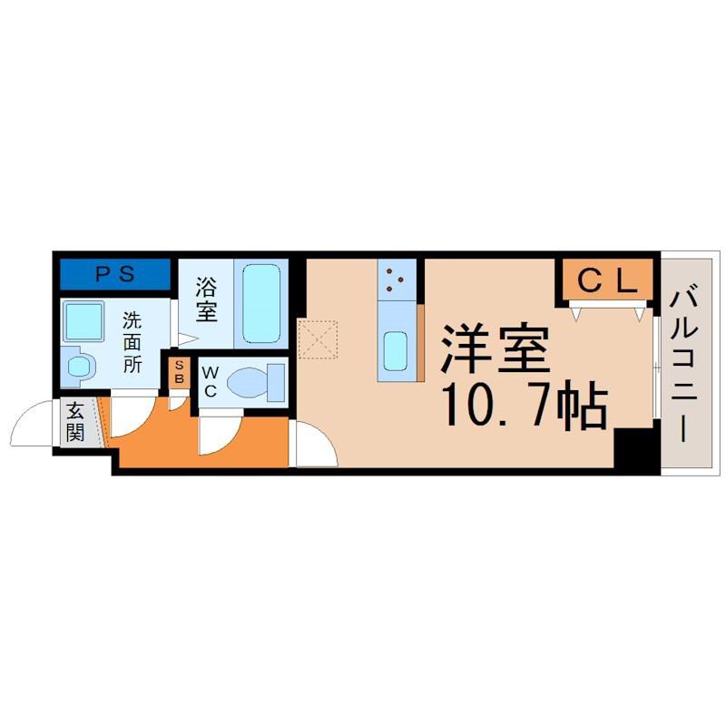 DUO FEEL守山(ワンルーム/7階)の間取り写真