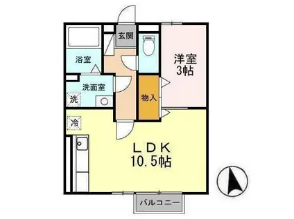 セジュールSE秀AB(1LDK/2階)の間取り写真