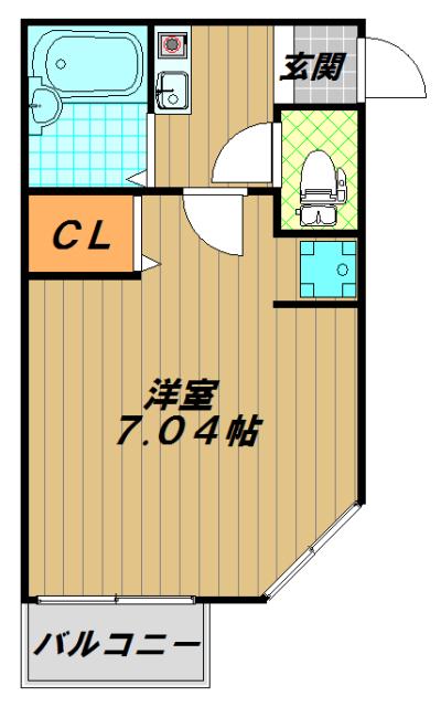 ラグーナ(1K/1階)の間取り写真