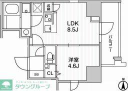 WEAVE BASE -UENO ノース(1LDK/2階)の間取り写真