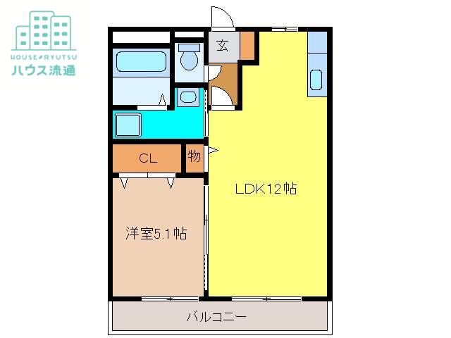 メゾンドセレナII(1LDK/2階)の間取り写真
