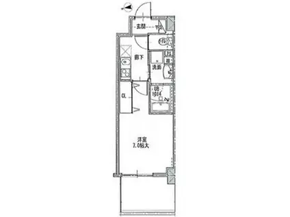 ジュール亀島(1K/5階)の間取り写真