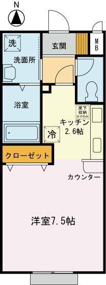 ピアハウス(1K/2階)の間取り写真