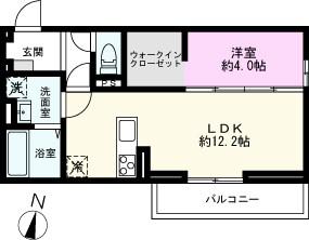 SOPHIA II B(1LDK/1階)の間取り写真