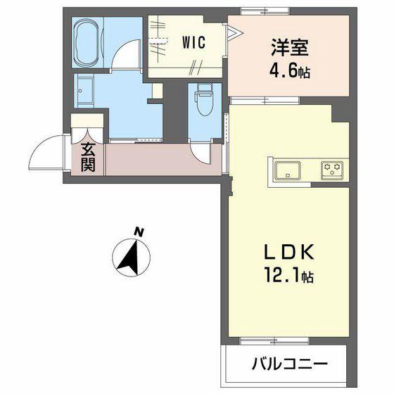 メゾンド 光町(1LDK/2階)の間取り写真