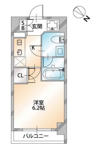 パーク巣鴨(1K/2階)の間取り写真