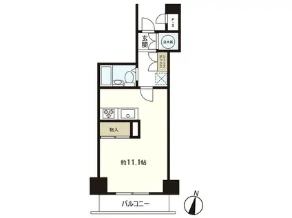 ブライトシティ柏木(ワンルーム/8階)の間取り写真