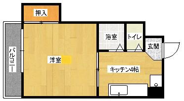 ヴィラ丸本(1DK/5階)の間取り写真
