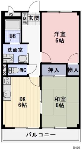 SURPLUS リヴェール(2DK/1階)の間取り写真