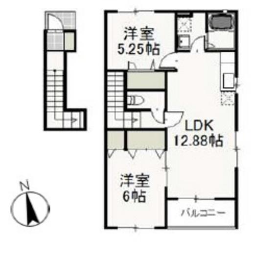 グランクレスト(2LDK/2階)の間取り写真