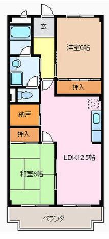 アーバニティー幸(2SLDK/3階)の間取り写真