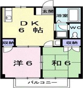 サクラハイツ(2DK/1階)の間取り写真