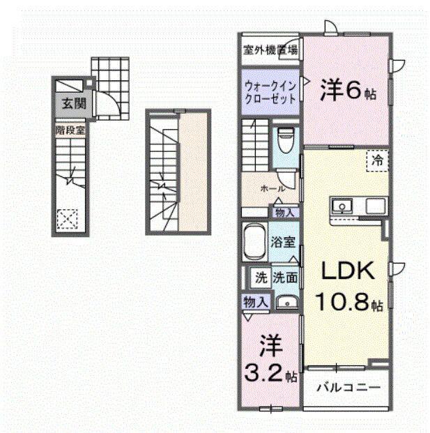 シュティル(2LDK/3階)の間取り写真