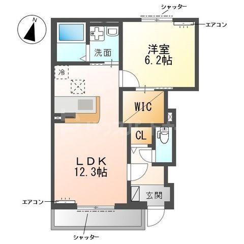 柏市船戸 アパート(1LDK/1階)の間取り写真