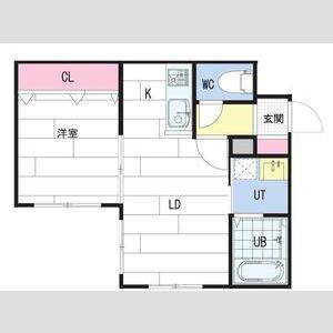 リデーレ北大前(1LDK/3階)の間取り写真
