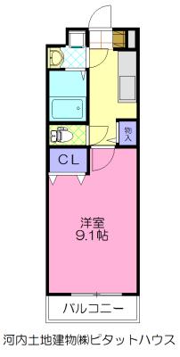 ルミライズ(1K/3階)の間取り写真