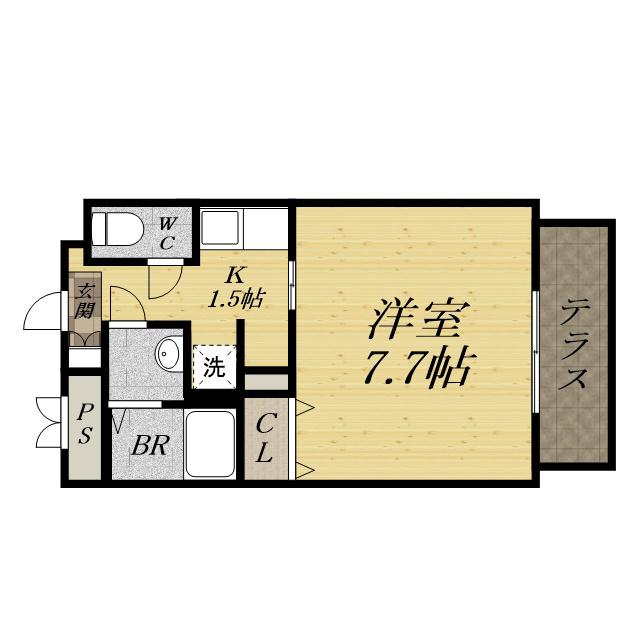 マイステージ逆瀬川(1K/3階)の間取り写真