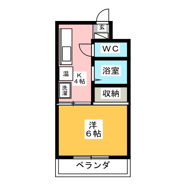 ハイクオリティ秀水(1K/6階)の間取り写真