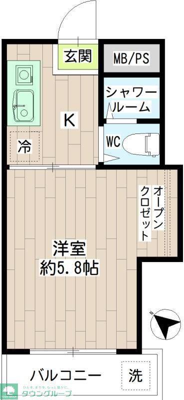 メゾンマキガハラ(1K/3階)の間取り写真
