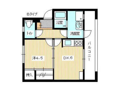 グリーンライフ観音崎(1DK/4階)の間取り写真