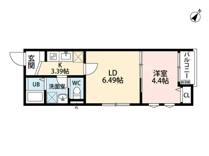 立川セイワレジデンス3(1LDK/2階)の間取り写真