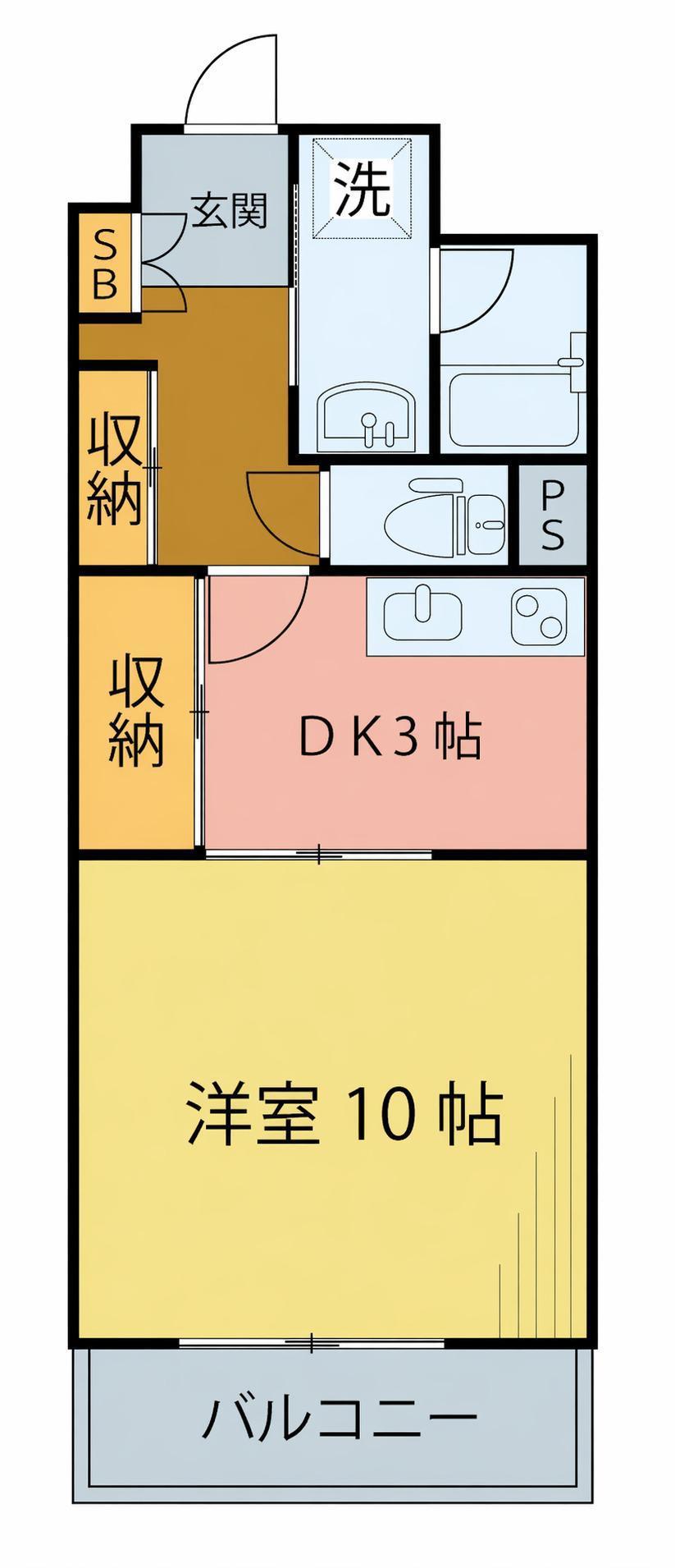 トロワフレール(1DK/1階)の間取り写真