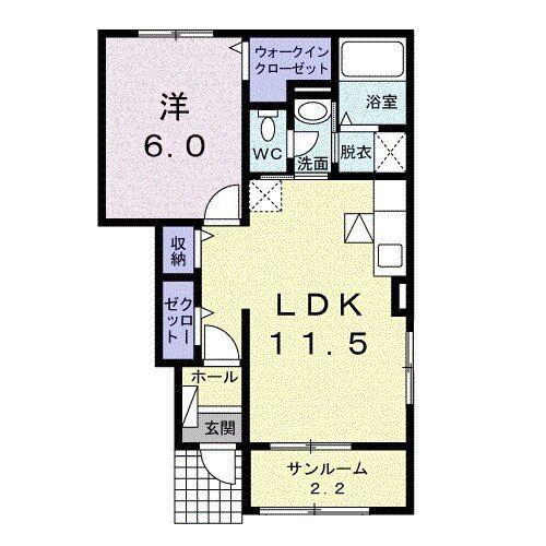 グレーシア(1LDK/1階)の間取り写真