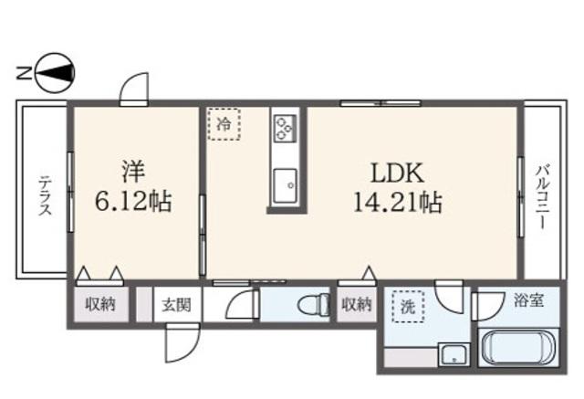 SUN CHARME SEIJYO(1LDK/1階)の間取り写真