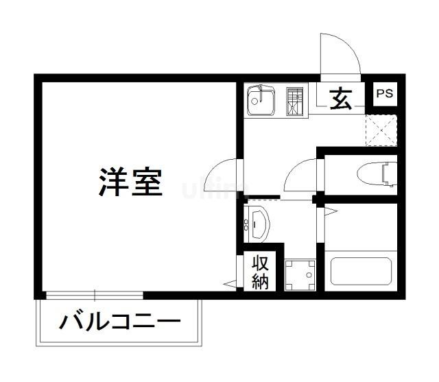 シャンクレールIV(1K/3階)の間取り写真