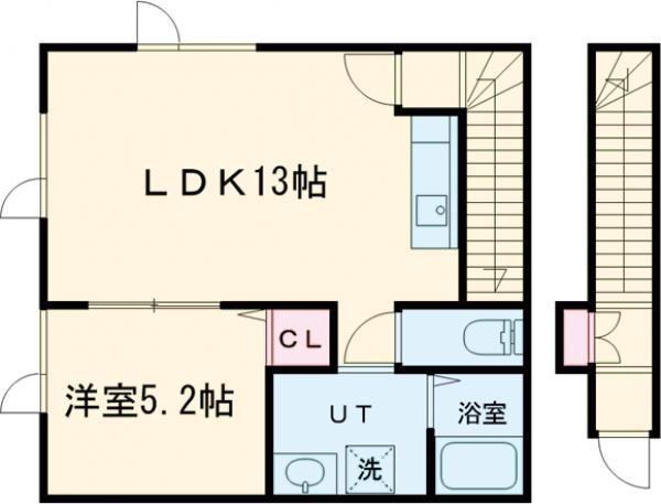 グットホーム亀田本町(1LDK/2階)の間取り写真