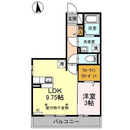 ピュアオール III(1LDK/3階)の間取り写真