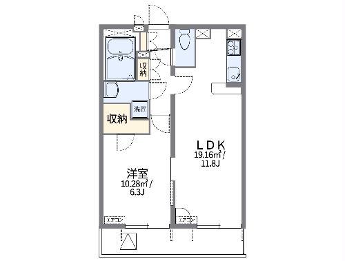 レオパレスリバーパーク(1LDK/3階)の間取り写真