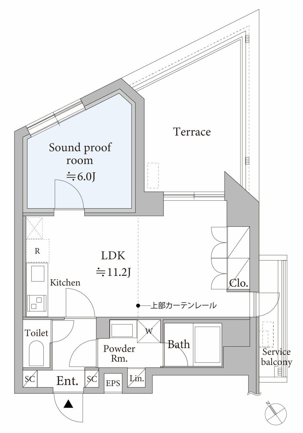 ASTILE STUDIO代々木(1LDK/4階)の間取り写真