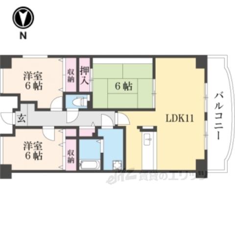 マンショングレース(3LDK/2階)の間取り写真
